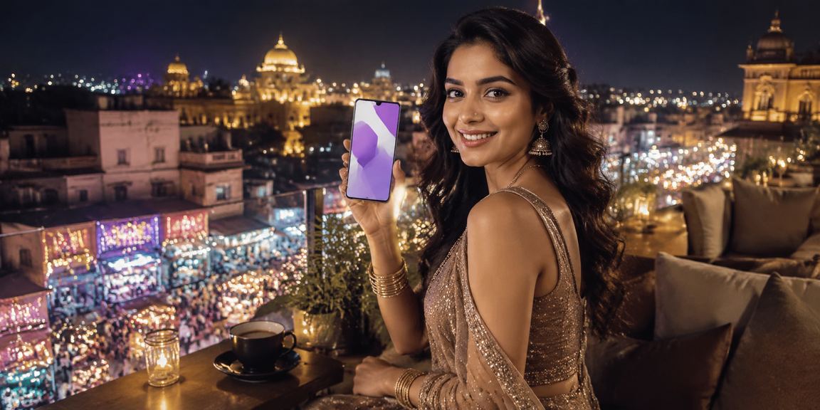 Mobile payments in use at a night market in India
